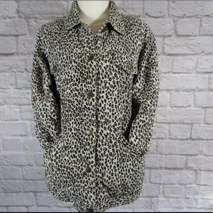 Coldwater Creek silk leopard print quilted jacket